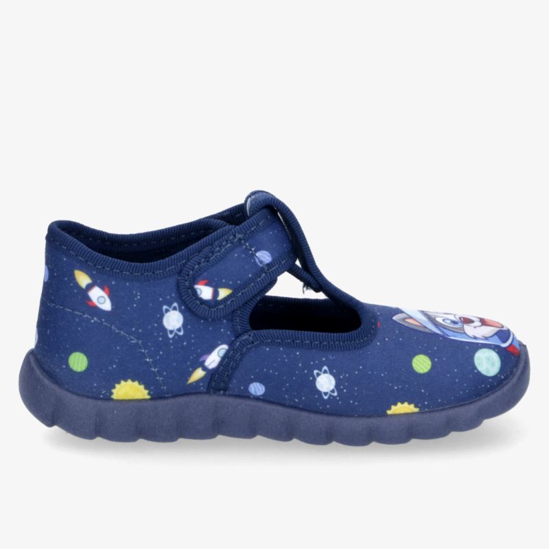 Bequemer, atmungsaktiver Kinderschuh mit flexiblem Schaft, rutschfester Sohle und buntem Weltraum-Motiv