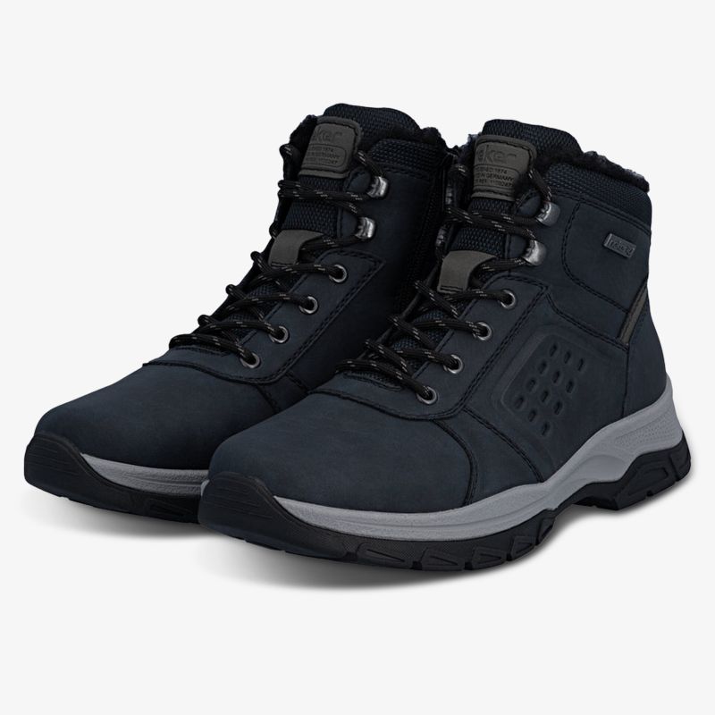 Schwarze robuste hohe Freizeitschuhe mit rutschfester Sohle und komfortabler Passform