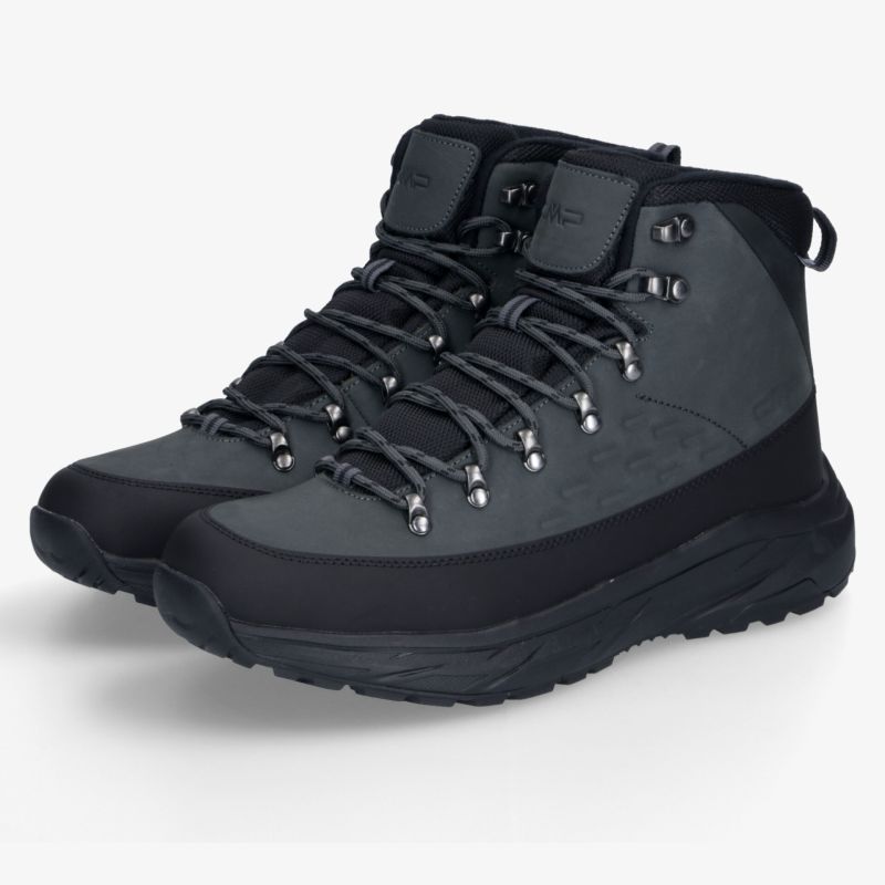 robuste schwarze Wanderschuhe mit stoßdämpfender Sohle und zuverlässiger rutschfester Profilsohle