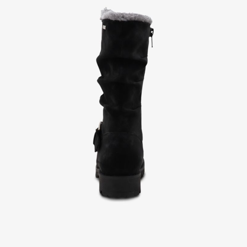 Warmer Schuh mit hohem Schaft und weichem Innenfutter, ideal für kalte Tage, ausgestattet mit praktischem Reißverschluss