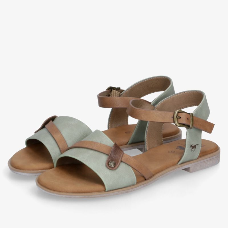 Bequeme Sandalen mit verstellbarem Riemen und weichem Fußbett in modischem grün-beige Design