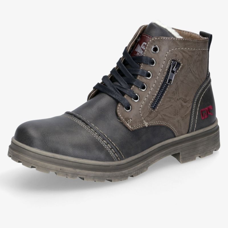 Robuster Casual-Stiefel mit Schnürung und Reißverschluss für komfortablen und vielseitigen Einsatz