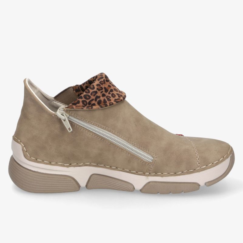 Bequemer leichter Schuh mit seitlichem Reißverschluss und sportlicher rutschfester Sohle, modisch und flexibel