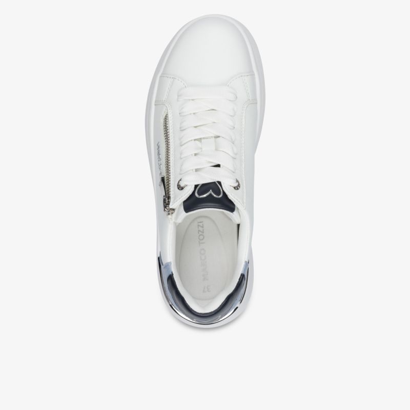 Weißer Sneaker mit moderner Schnürung und sportlichem Design, bequem und langlebig