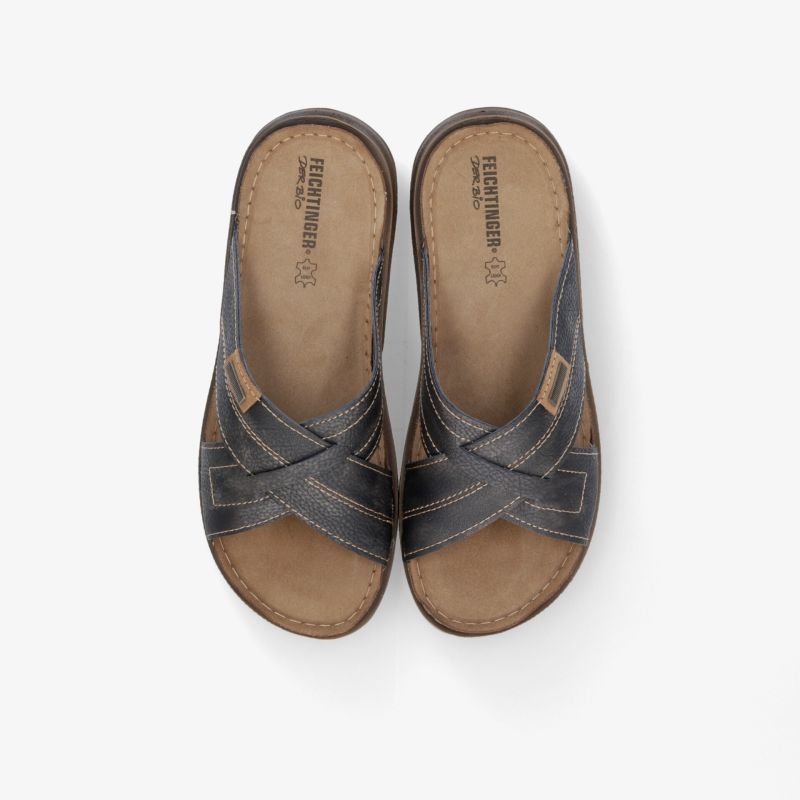 Bequeme schwarze Ledersandalen mit verstellbaren Riemen, robust und langlebig für optimalen Tragekomfort