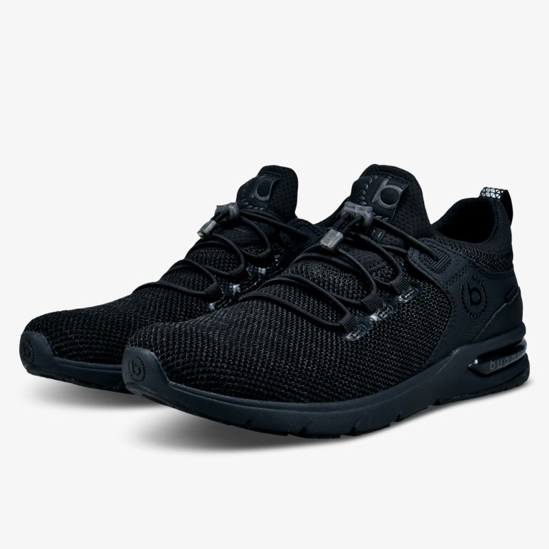 Schwarze, stylische Sportschuhe mit flexibler Sohle und atmungsaktivem Obermaterial
