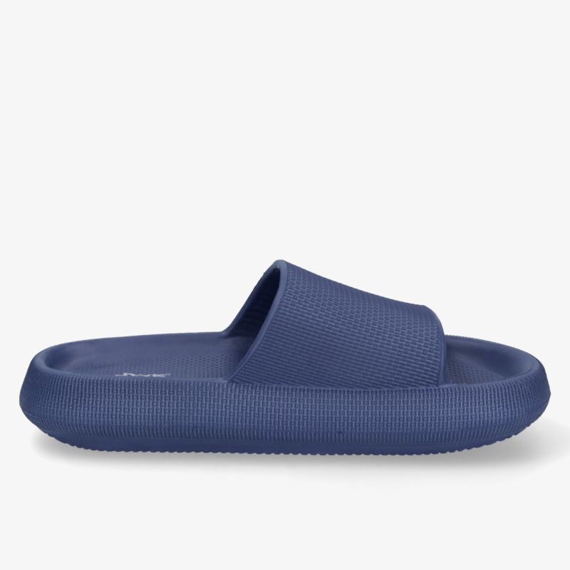 Komfortable navy blaue Slide-Pantolette mit weicher Sohle und rutschfestem Profil perfekt für Freizeit und Alltag