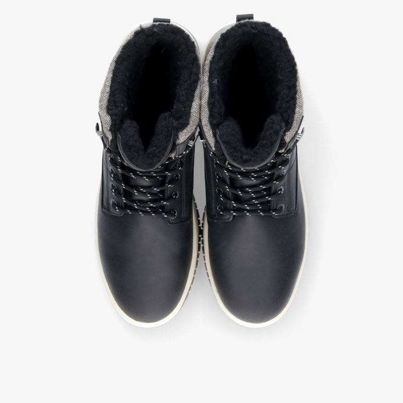 Wasserdichte, warme Stiefel mit schnürung und rutschfester Sohle in elegantem Schwarz.