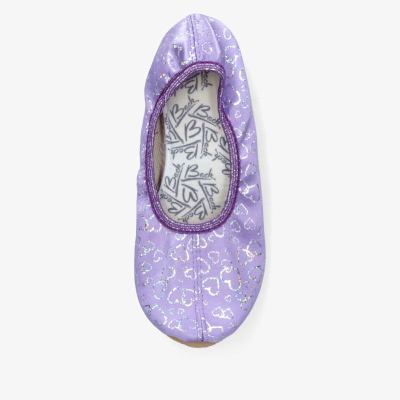 Leichter und bequemer lila Ballerina Schuh mit weichem, elastischem Bund und modischem Muster
