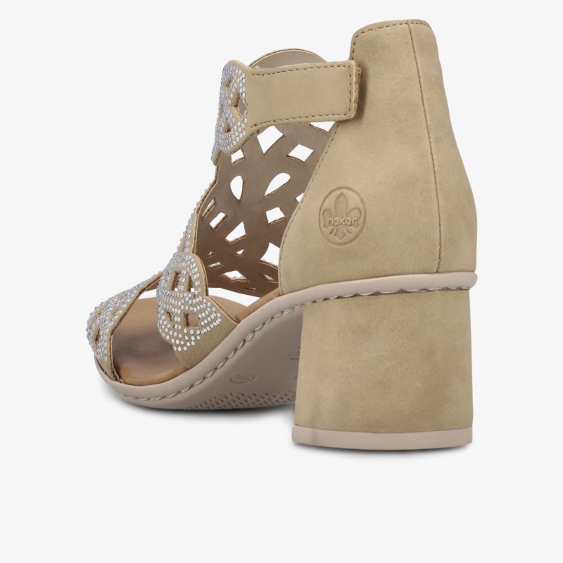 elegante Sandalette mit bequemem Blockabsatz und dekorativen Durchbrüchen für stilvollen Auftritt