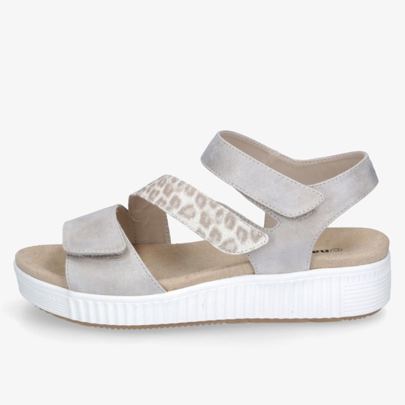Bequeme Sandalen mit modernem Leopardenmuster und robustem Klettverschluss, ideal für stilvolle Sommer-Outfits.