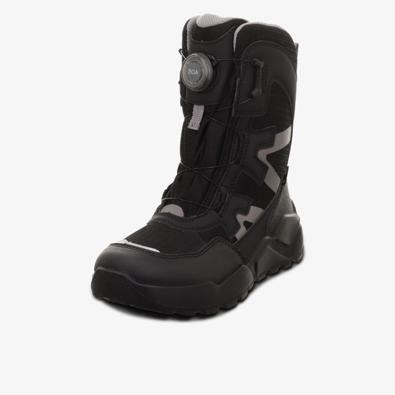 Robuster schwarzer Outdoor-Stiefel mit modernem Design, wasserabweisend und atmungsaktiv für optimalen Komfort