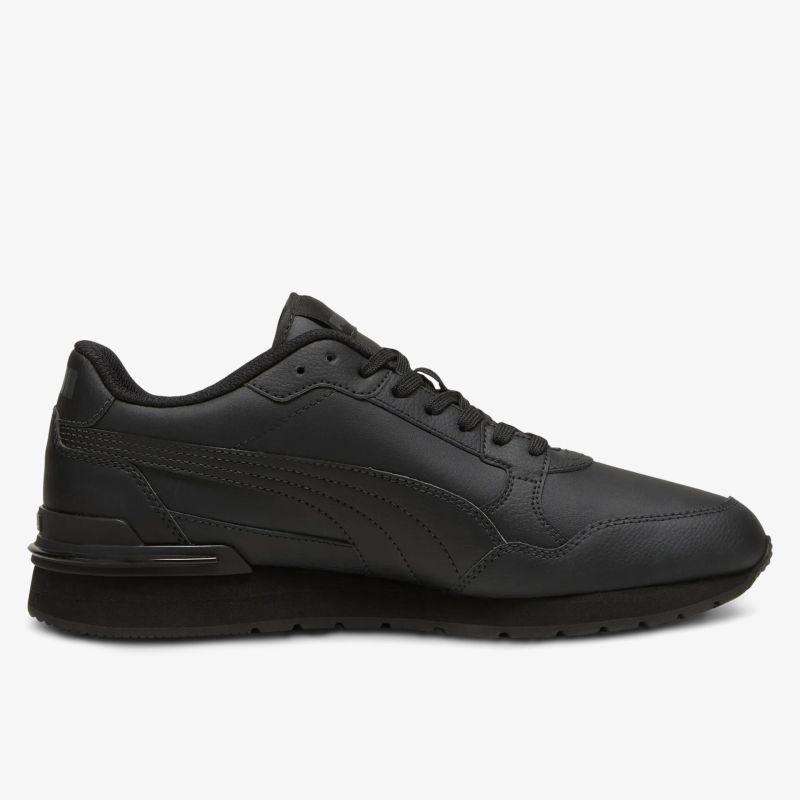 Schwarzer sportlicher Schuh aus robustem Material mit moderner Form und hohem Tragekomfort