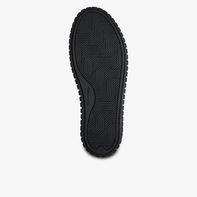 Schwarze robuste Schuhsohle mit rutschfestem Profil für optimale Bodenhaftung und langlebige Nutzung