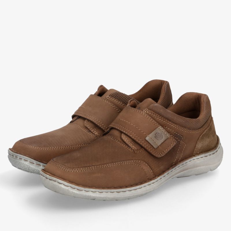 Braune Schuhe mit verstellbarem Klettverschluss, atmungsaktiv und leicht, ideal für ganztägigen Komfort