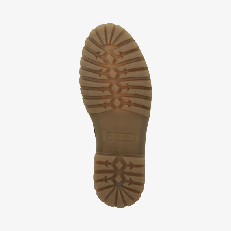 Robuste Schuhsohle mit tiefem Profil für sicheren Halt und gute Rutschfestigkeit auf verschiedenen Untergründen