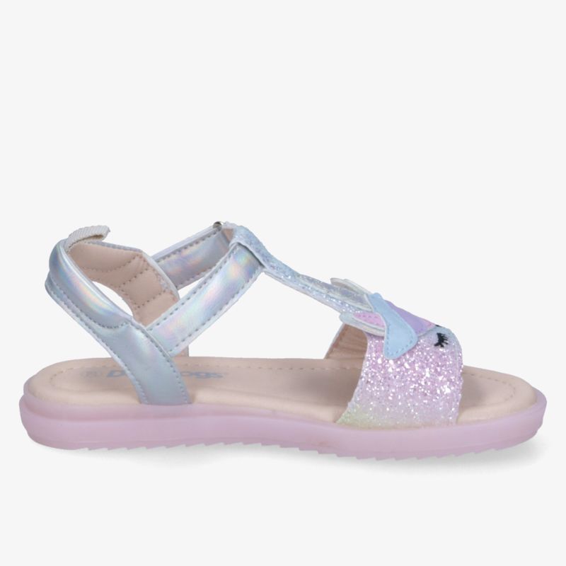 Leichte, bequeme Kindersandale mit glitzerndem Design und verstellbarem Riemen für angenehmen Tragekomfort