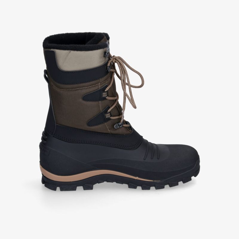 Robuste Outdoor-Winterstiefel mit wasserdichtem Material und isolierender Funktion. Ideal für kaltes Wetter.