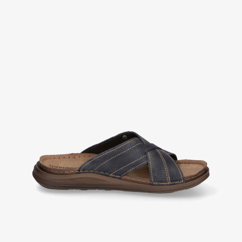 Bequeme braune Leder-Sandale mit offenem Zehenbereich und rutschfester Sohle, ideal für warmes Wetter