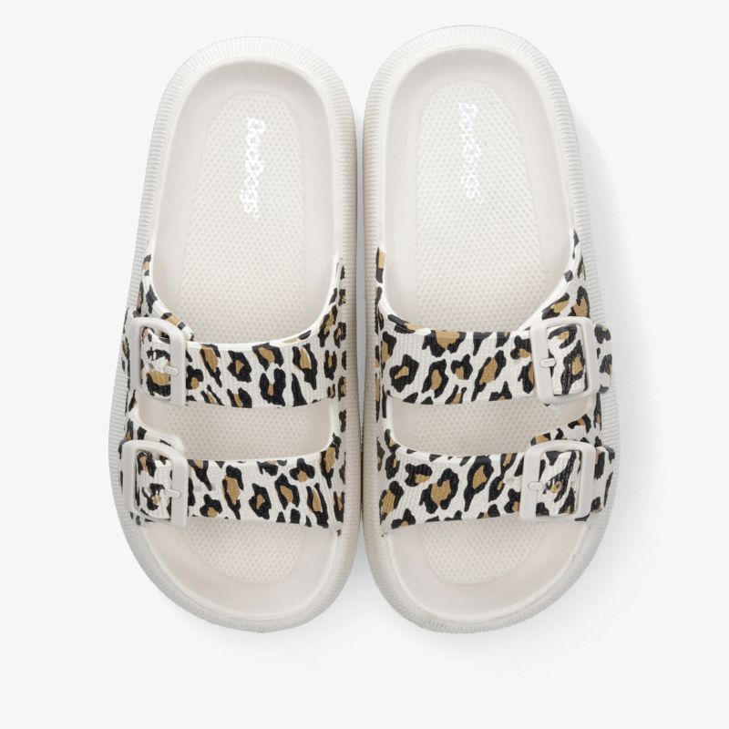 Leichte Badeschuhe mit verstellbaren Riemen und angesagtem Leopardenmuster, komfortabel und wasserfest