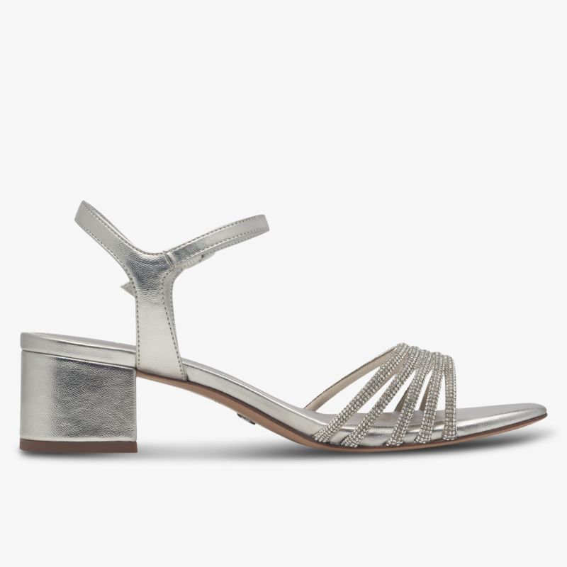 Eleganter Sandalen-Sandal mit glänzendem Obermaterial und komfortablem Blockabsatz, verstellbarer Riemen