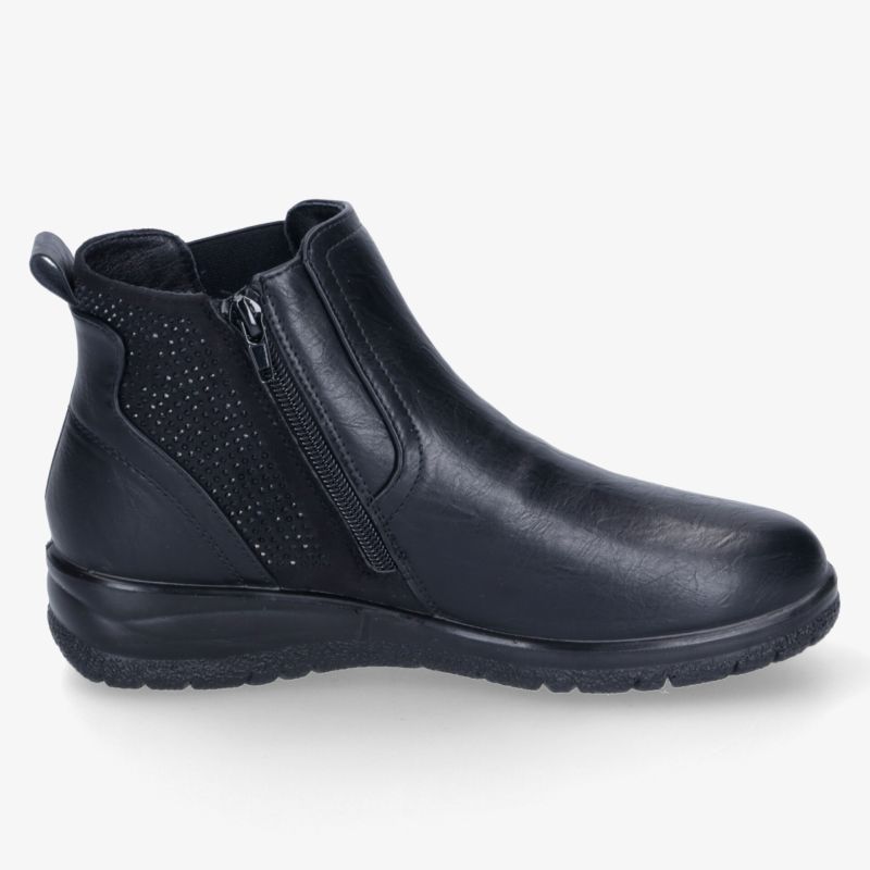 Moderner Schuh mit Reißverschluss und profilierter Sohle für hohen Tragekomfort und einfache Handhabung