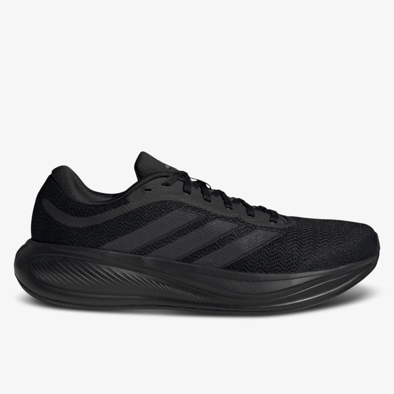 Leichter schwarzer Laufschuh mit atmungsaktivem Mesh und robustem Laufsohlenprofil