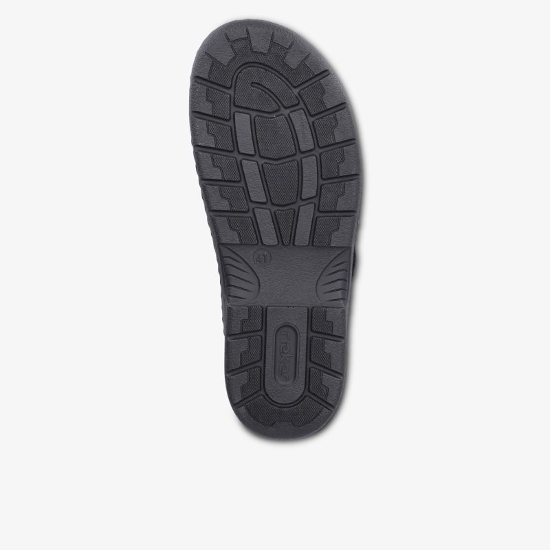 Robuste schwarze Schuhsohle mit rutschfestem Profil für sicheren Halt und hohe Belastbarkeit