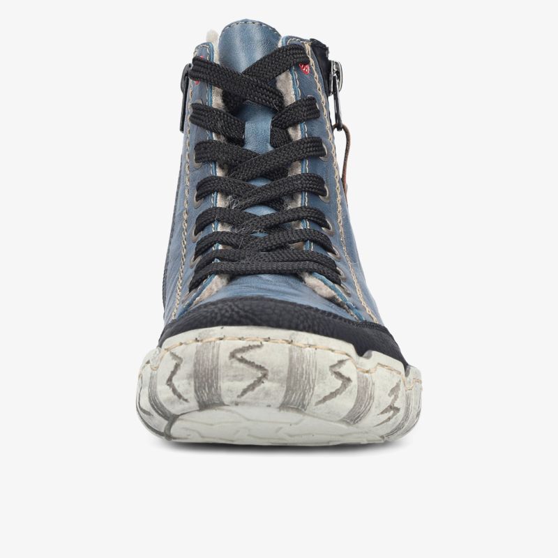 Robuster Sneaker mit funktionalem Reißverschluss und Schnürung, frontale Ansicht für sportlichen Look