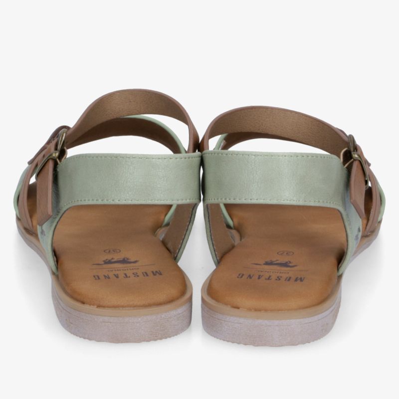 Bequeme Sandalen mit verstellbarem Riemen und gepolstertem Fußbett, rutschfeste Sohle, Rückansicht