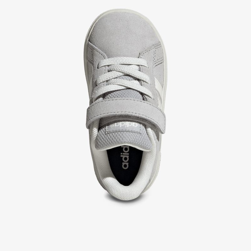 Grau sportlicher Schuh mit Klettverschluss, atmungsaktiv und robust für angenehmen Tragekomfort