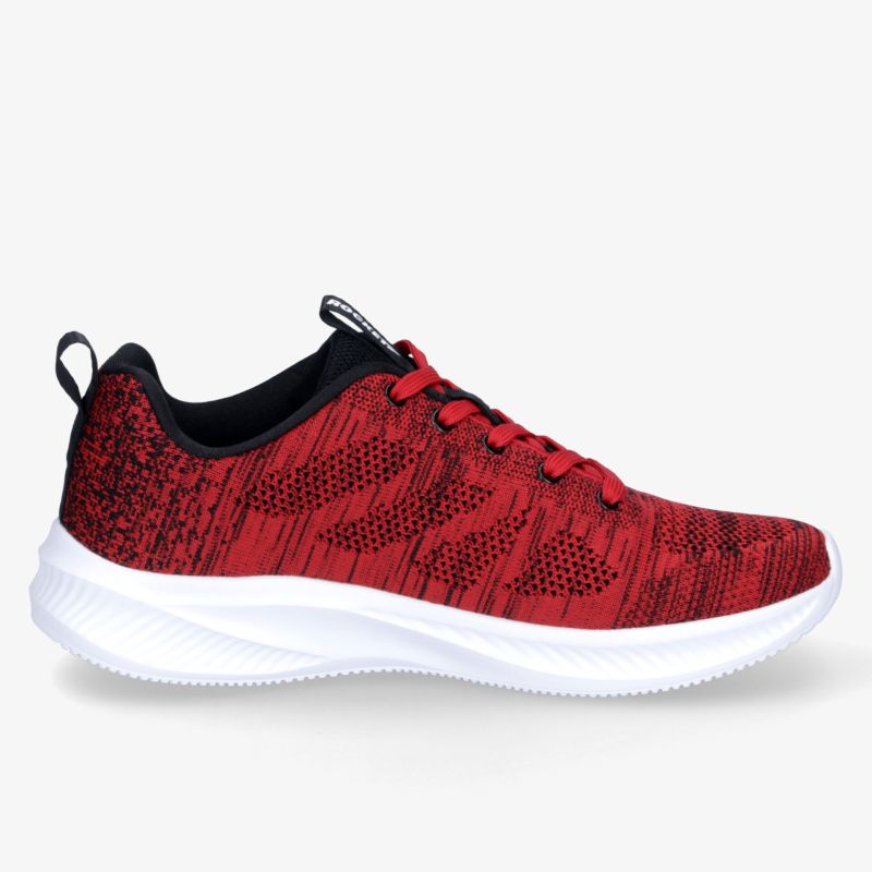 Leichter roter Sportschuh mit atmungsaktivem Material und flexibler, rutschfester Sohle für optimalen Komfort