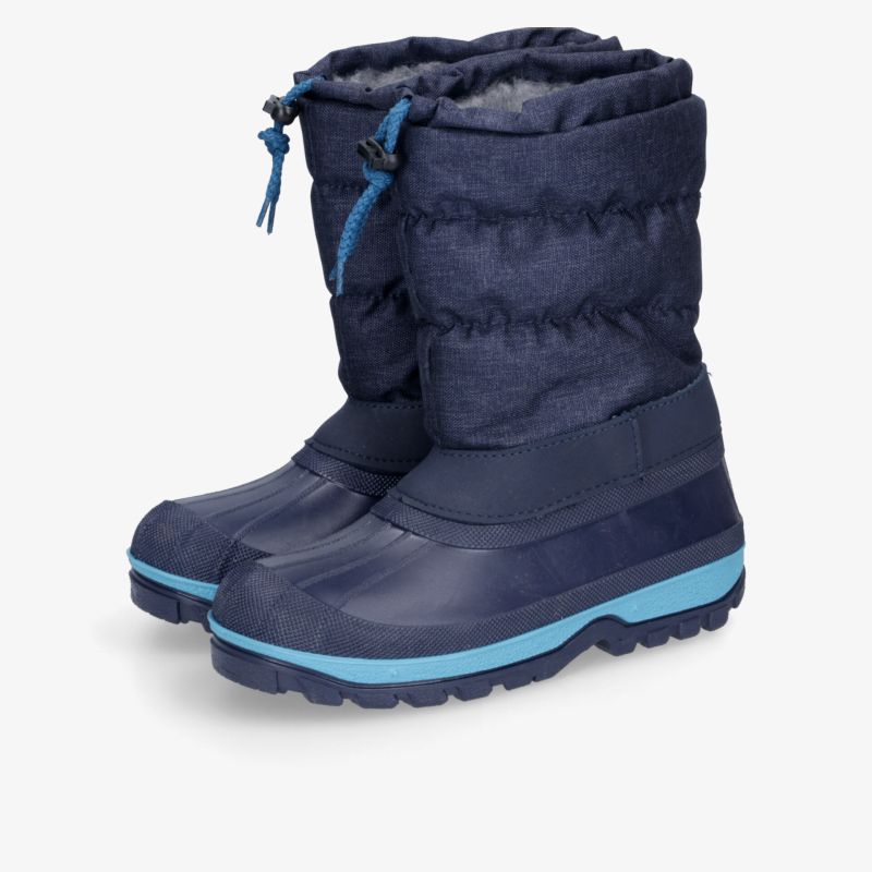 Praktische blaue Winterstiefel mit warmem Innenfutter und rutschfester Sohle für kalte Tage.