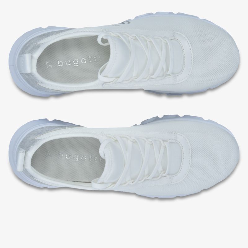 Bequeme weiße Sneaker mit sportlichem Design und profilierter Sohle