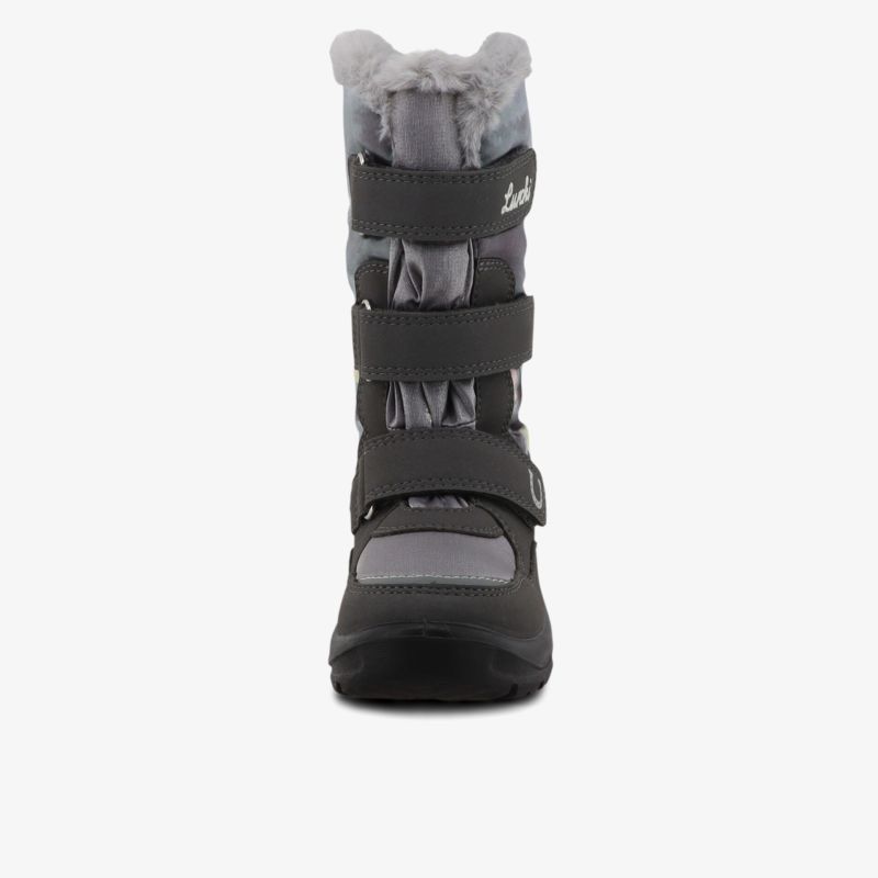 Robuster Winterstiefel mit hohem Schaft und verstellbaren Klettverschlüssen, warm gefüttert und wasserabweisend