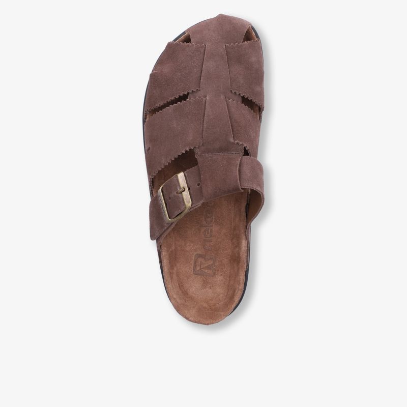 Bequemer brauner Hausschuh mit verstellbarem Riemen und weichem, atmungsaktivem Material für hohen Tragekomfort