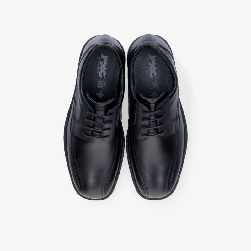 Elegante schwarze Lederschnürschuhe, klassisches Design, erstklassige Verarbeitungsqualität, bequeme Passform.