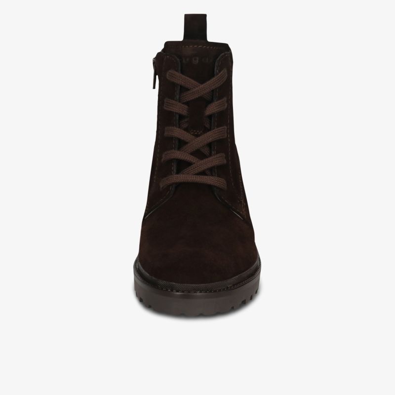 Robuster Schnürstiefel aus weichem Veloursleder mit hohem Schaft und rutschfester Sohle, bequeme Passform