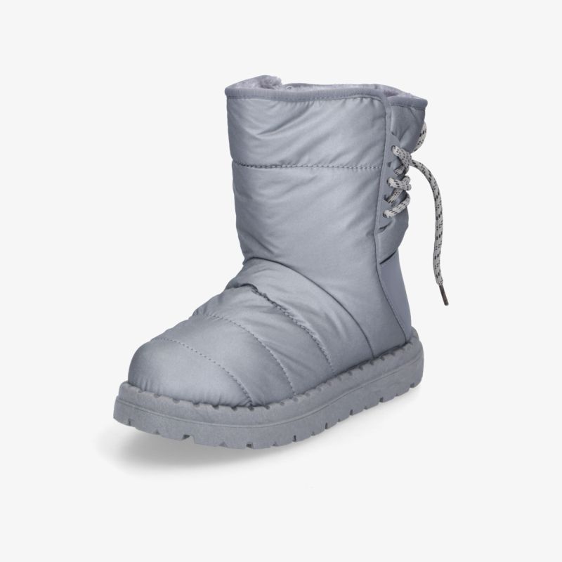 Warmer und gepolsterter Winterstiefel mit wasserabweisender Oberfläche und rutschfester Sohle in hellgrau