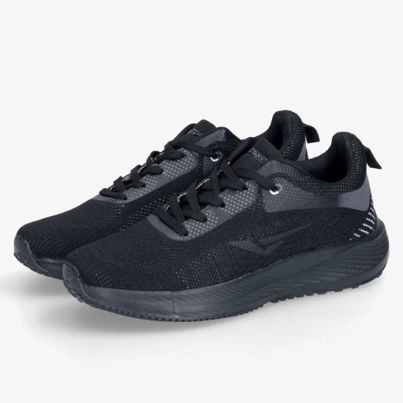 Schwarze leichte Sportschuhe mit atmungsaktivem Material und rutschfester Sohle, komfortabel und stabil für vielseitige Nutzung