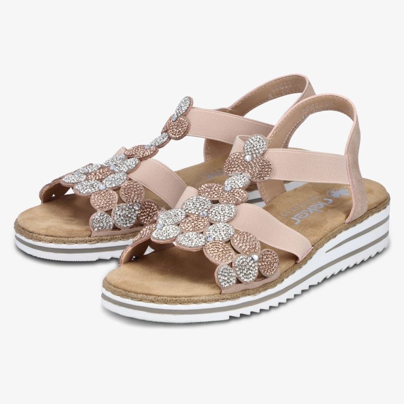 Bequeme Sandalen mit verstellbaren Riemen und dekorativen Blumen, komfortables Fußbett, ideal für warmes Wetter