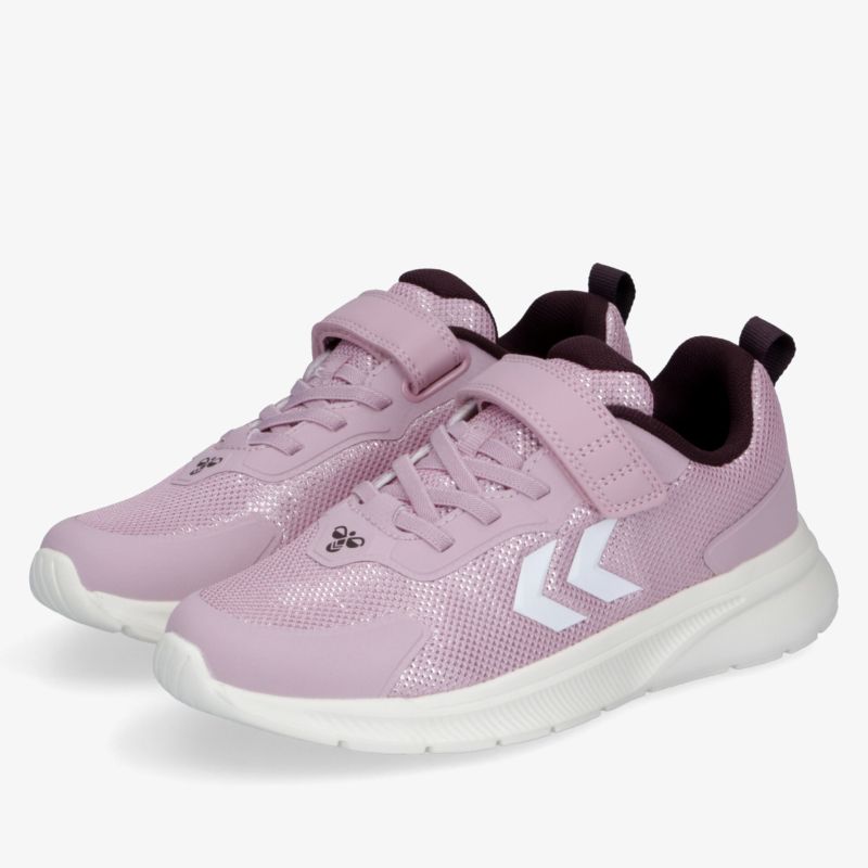 Leichte rosafarbene Sportschuhe mit atmungsaktivem Material, flexibler Sohle und praktischem Klettverschluss