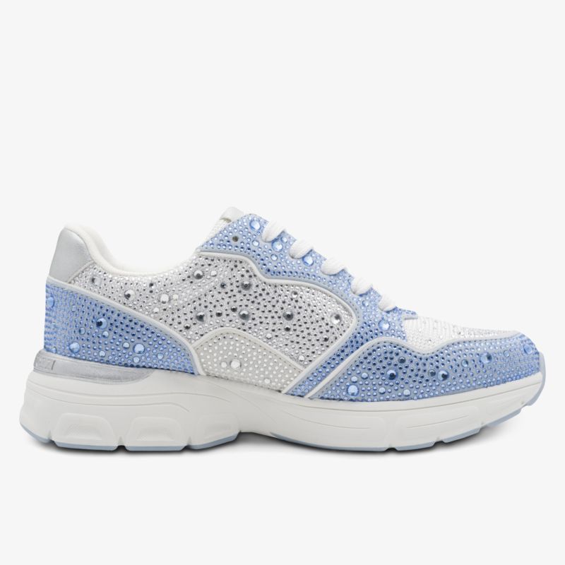leichter und atmungsaktiver Sneaker mit flexibler Laufsohle und komfortabler Polsterung in Blau-Weiß