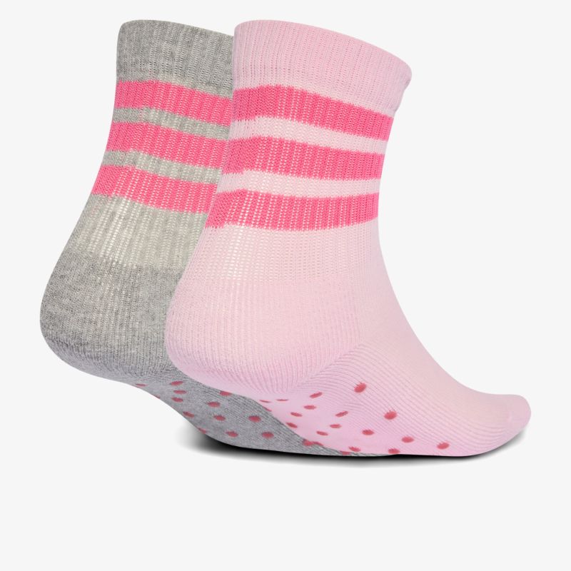 Weiche und atmungsaktive Antirutsch-Socken mit bunten Streifen, ideal für Komfort und sicheren Halt im Alltag und Sport.