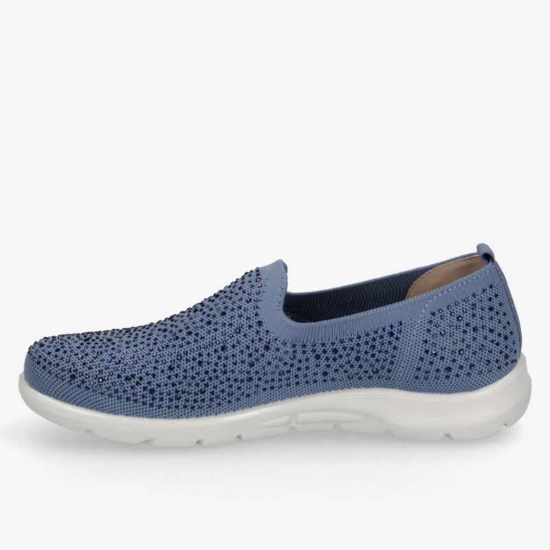 Blaue Slipper mit rutschfester Sohle und atmungsaktivem Design, bequem und stilvoll für den Alltag.