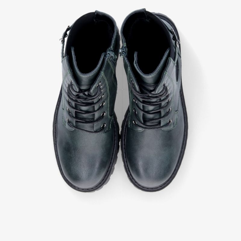 Schwarze robuste Stiefel mit stabiler Sohle und Schnürsenkeln, komfortabel und vielseitig für alle Gelegenheiten