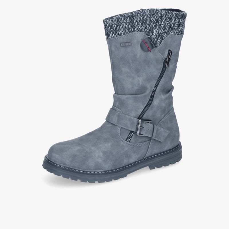 Grauer Winterstiefel mit robustem Reißverschluss und rutschfester Sohle für optimalen Komfort und Schutz