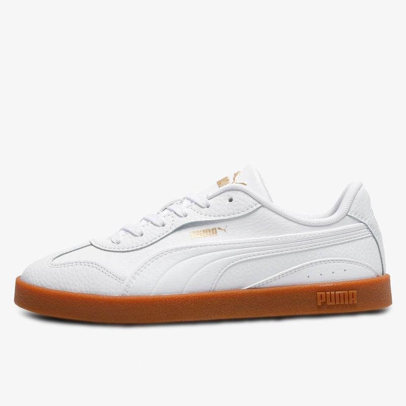 Weißer Puma Sneaker mit brauner Gummisohle und sportlichem Design, bequemer und leichter Freizeitschuh