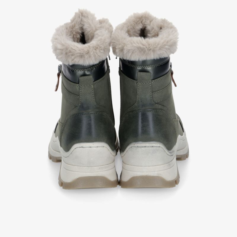 Warmer Winterstiefel mit weichem Fellfutter, robuster Sohle und stabilem Design, Rückansicht