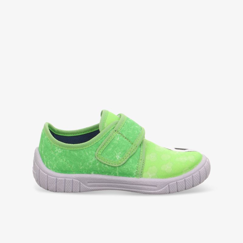 Grüner leichter Schuh mit flexiblem Sohlenprofil und praktischem Klettverschluss für bequemen Halt